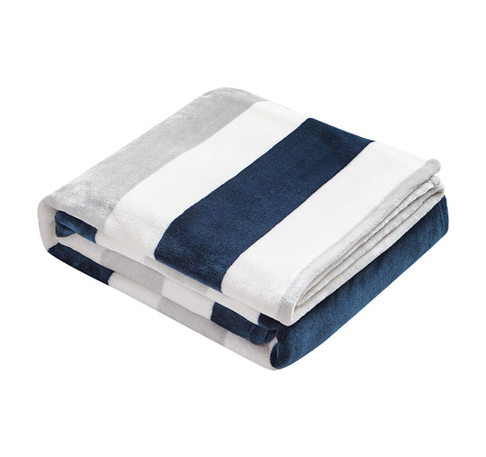 Awning Stripe 130x170cm Throw Rug Blue