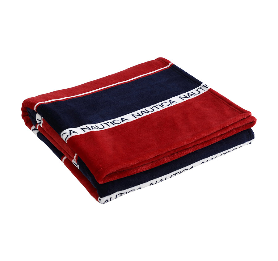 Bellecastle 130x170cm Throw Rug Navy and Red