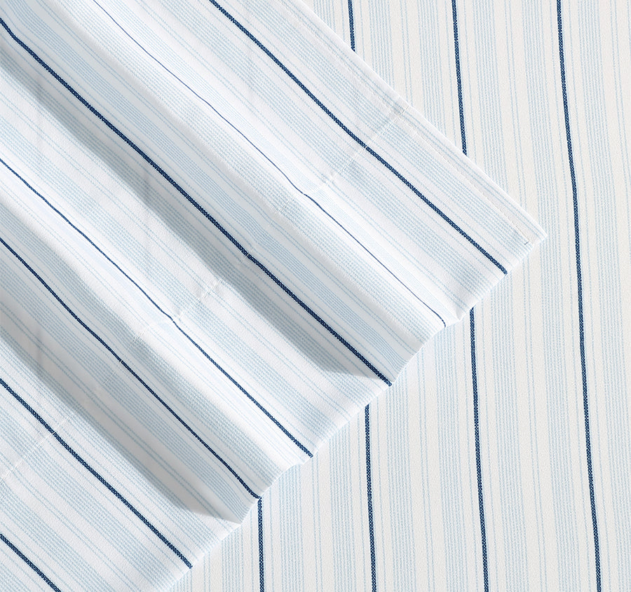 Camp Stripe Sheet Set Range Pale Blue