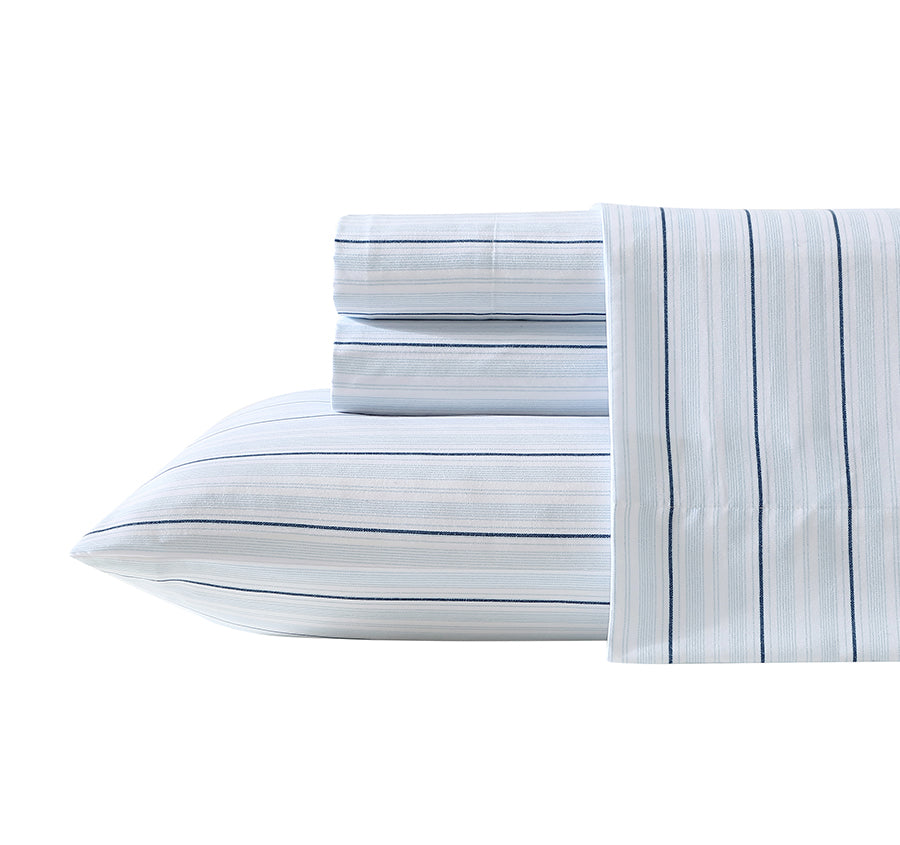 Camp Stripe Sheet Set Range Pale Blue