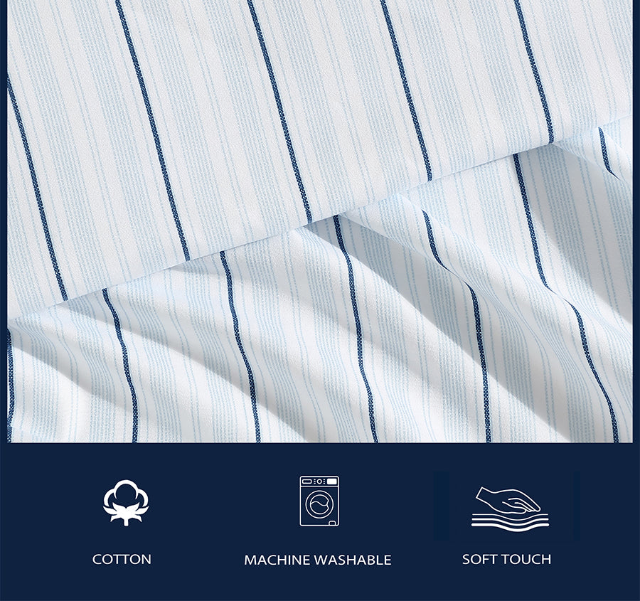Camp Stripe Sheet Set Range Pale Blue
