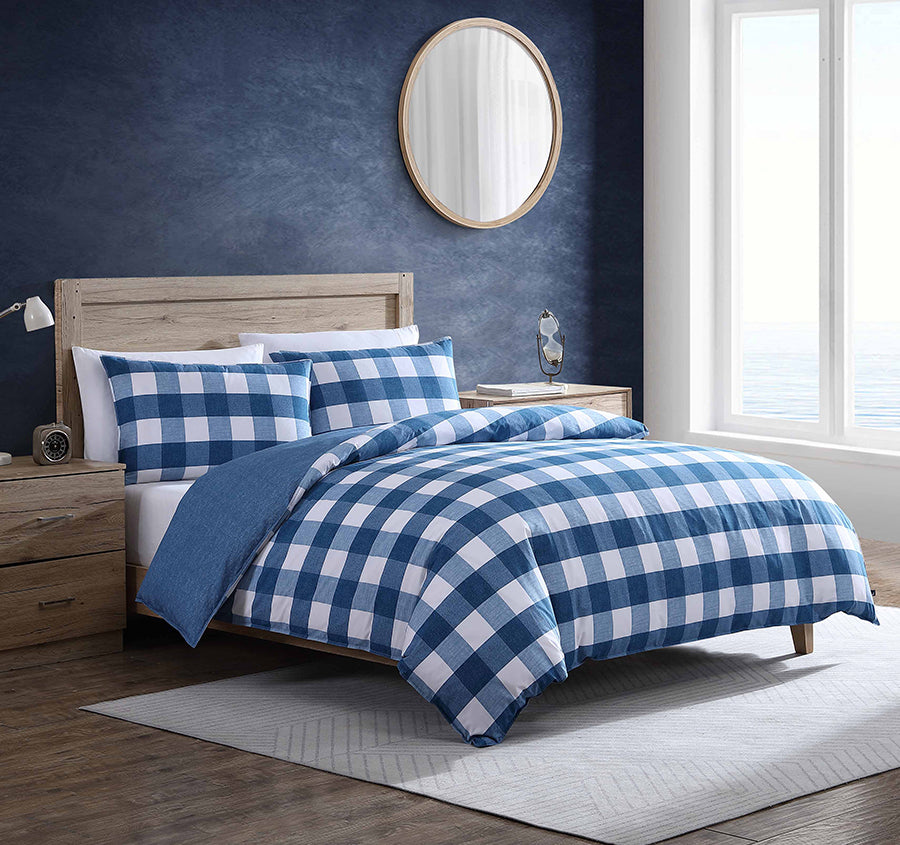 Earlington Gingham Quilt Cover Set Denim