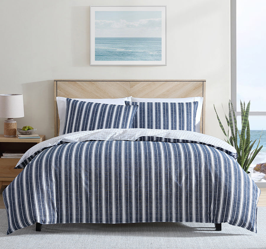 Ocean Stripe Quilt Cover Set Range Navy