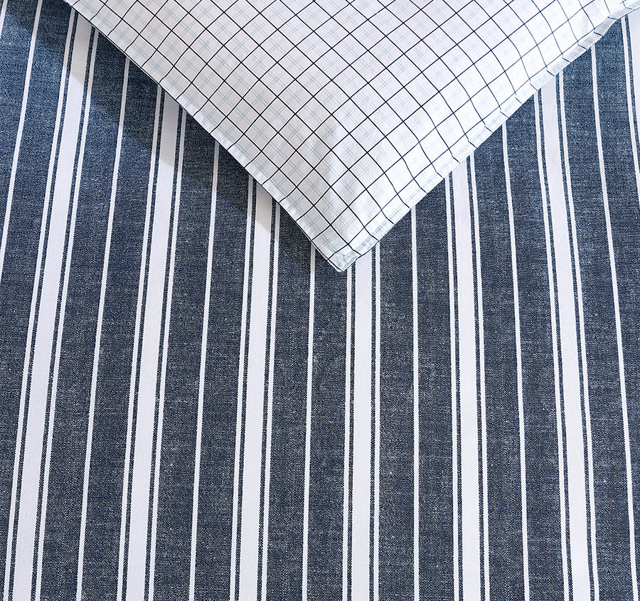 Ocean Stripe Quilt Cover Set Range Navy