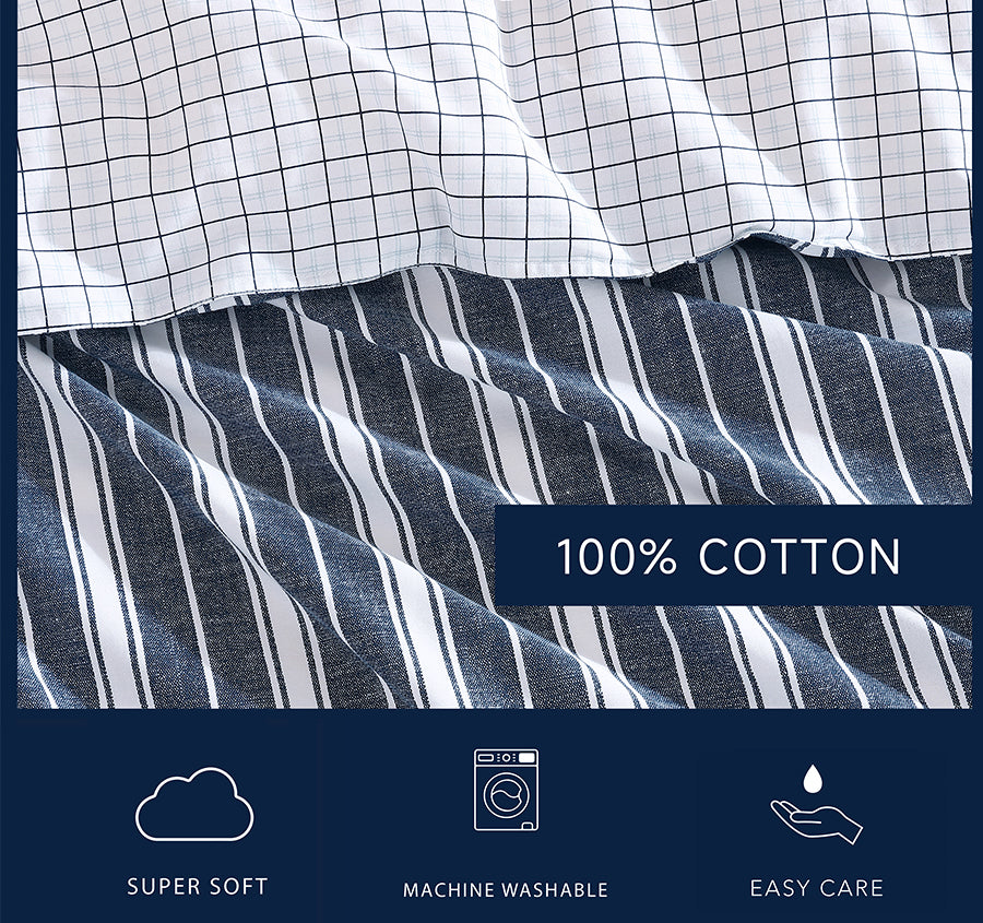 Ocean Stripe Quilt Cover Set Range Navy