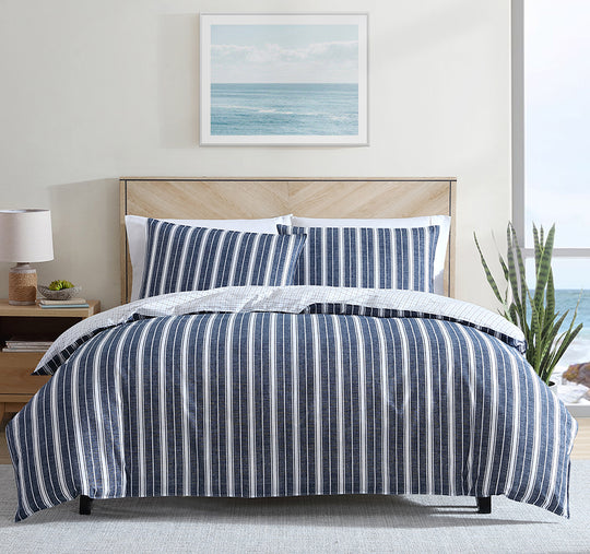 Ocean Stripe Quilt Cover Set Range Navy