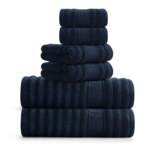 Sandy Bay 6 Piece Cotton Bath Towel Set Navy