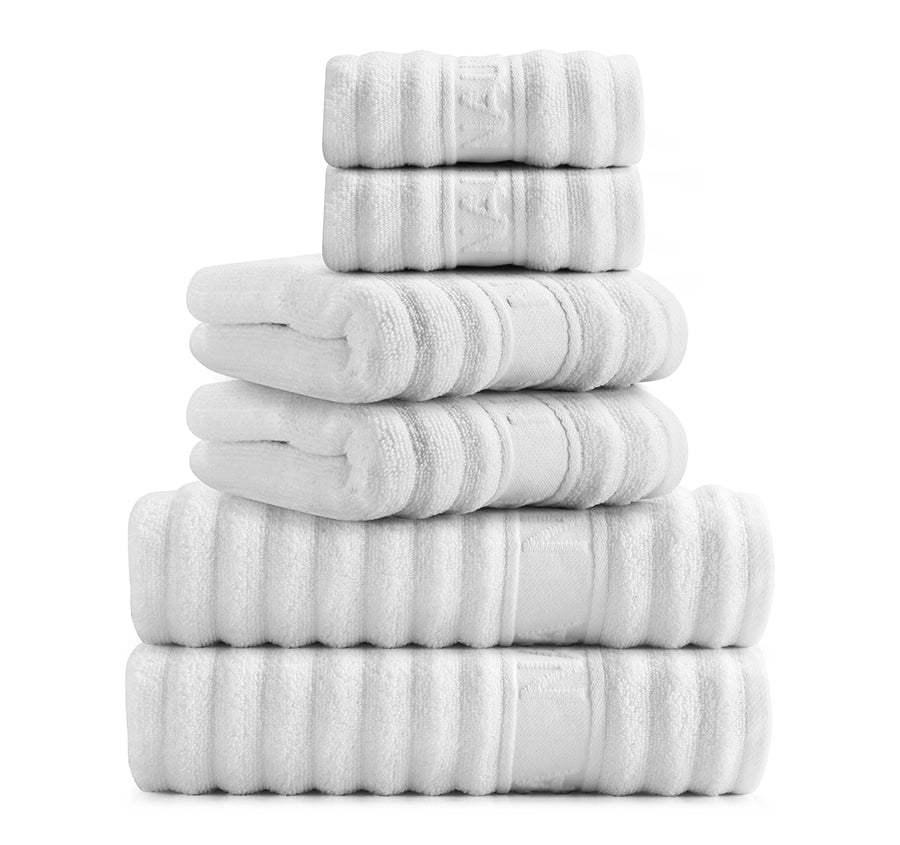 Sandy Bay 6 Piece Cotton Bath Towel Set White