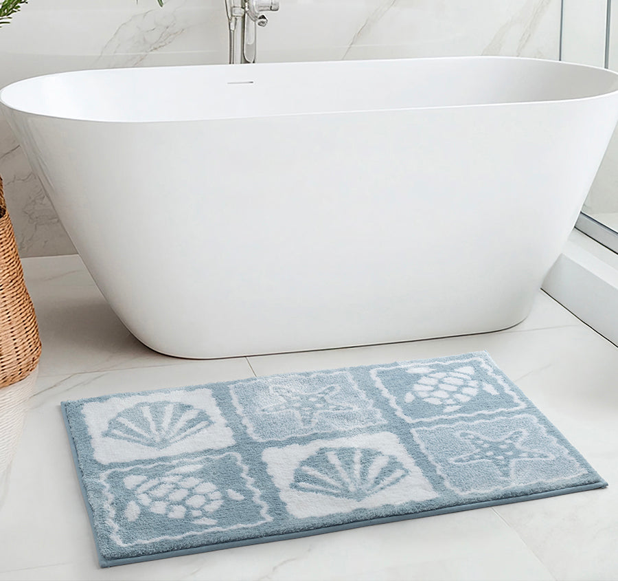 Sea Stamps 50 x 80cm Bath Mat