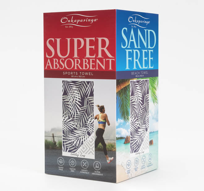 Sand Free 80x160cm Towel 4 in 1 Overlay Leaf