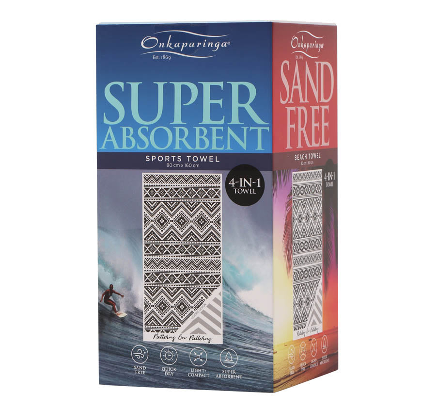 Sand Free 80x160cm Towel 4 in 1 Patterns on Patterns