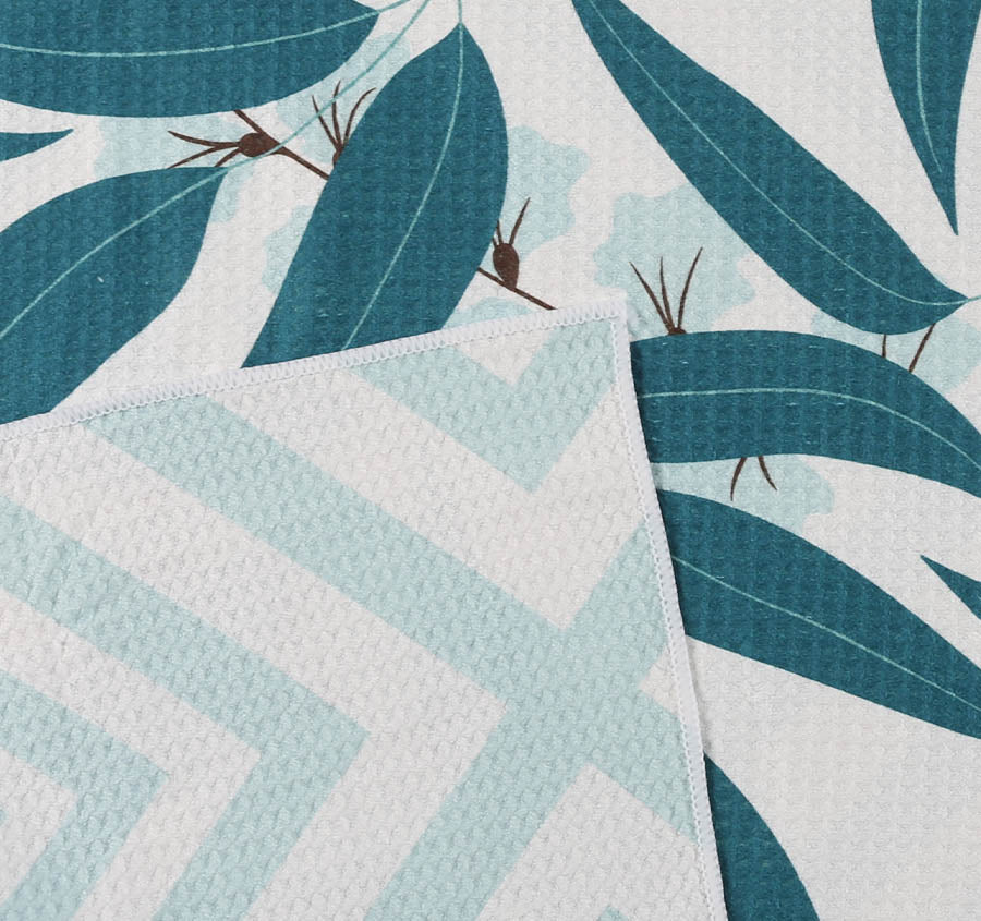 Sand Free 80x160cm Towel 4 in 1 Scattered Eucalyptus Leaves