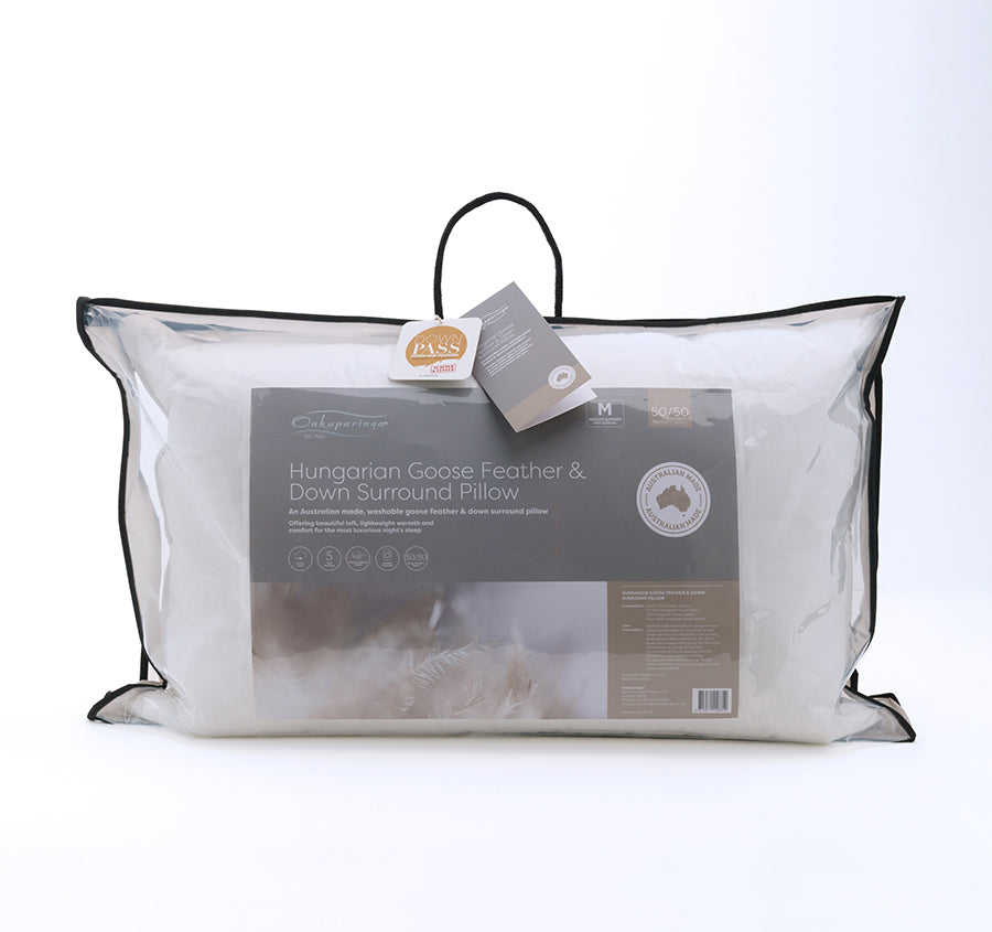 Australian Made 50 / 50 Hungarian Goose Down and Feather Standard Pillow