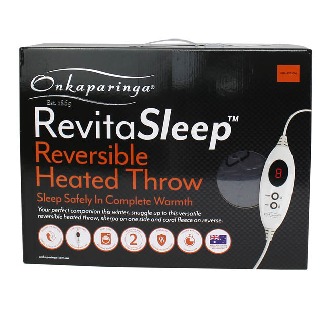 Revita Sleep 130x160cm Reversible Heated Throw Charcoal