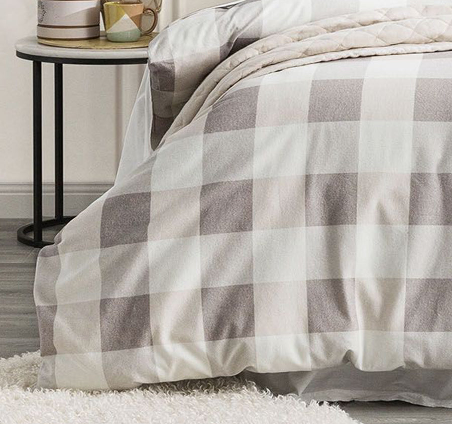 Egyptian Cotton Printed Flannelette Quilt Cover Set Range Buffalo Checks