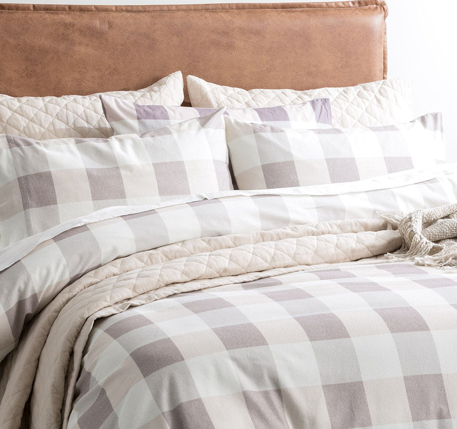 Egyptian Cotton Printed Flannelette Quilt Cover Set Range Buffalo Checks