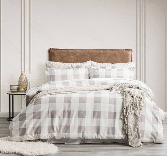 Egyptian Cotton Printed Flannelette Quilt Cover Set Range Buffalo Checks