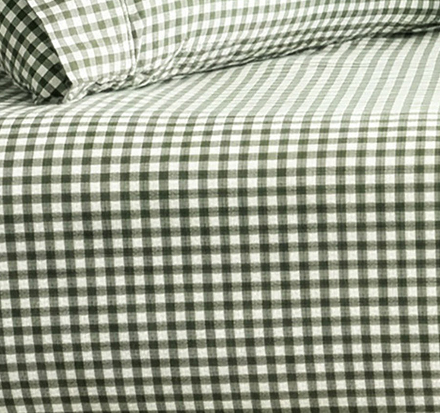 Egyptian Cotton Printed Flannelette Mega Fitted Combo Set Range Gingham