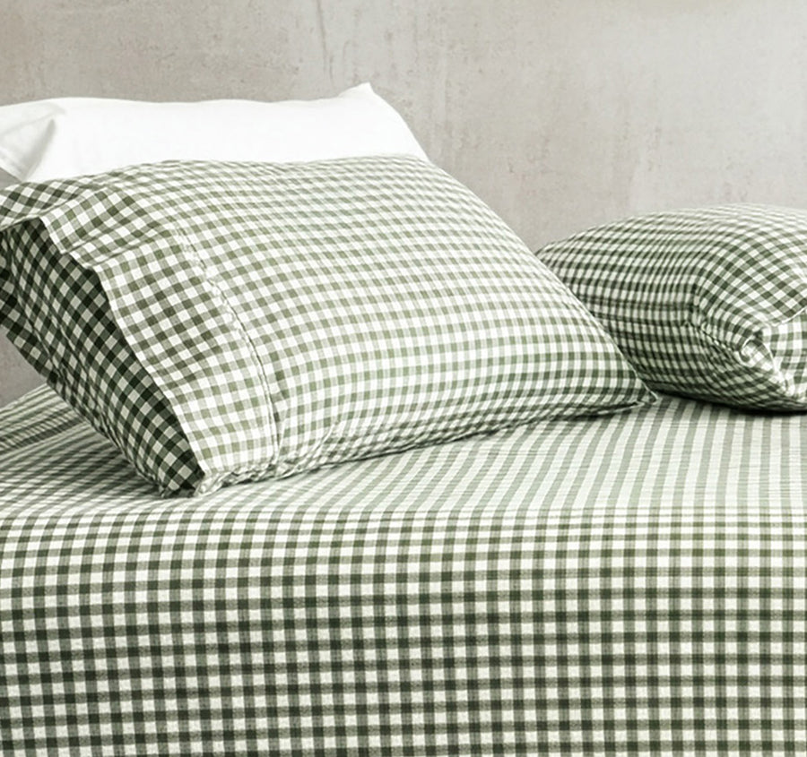 Egyptian Cotton Printed Flannelette Mega Fitted Combo Set Range Gingham