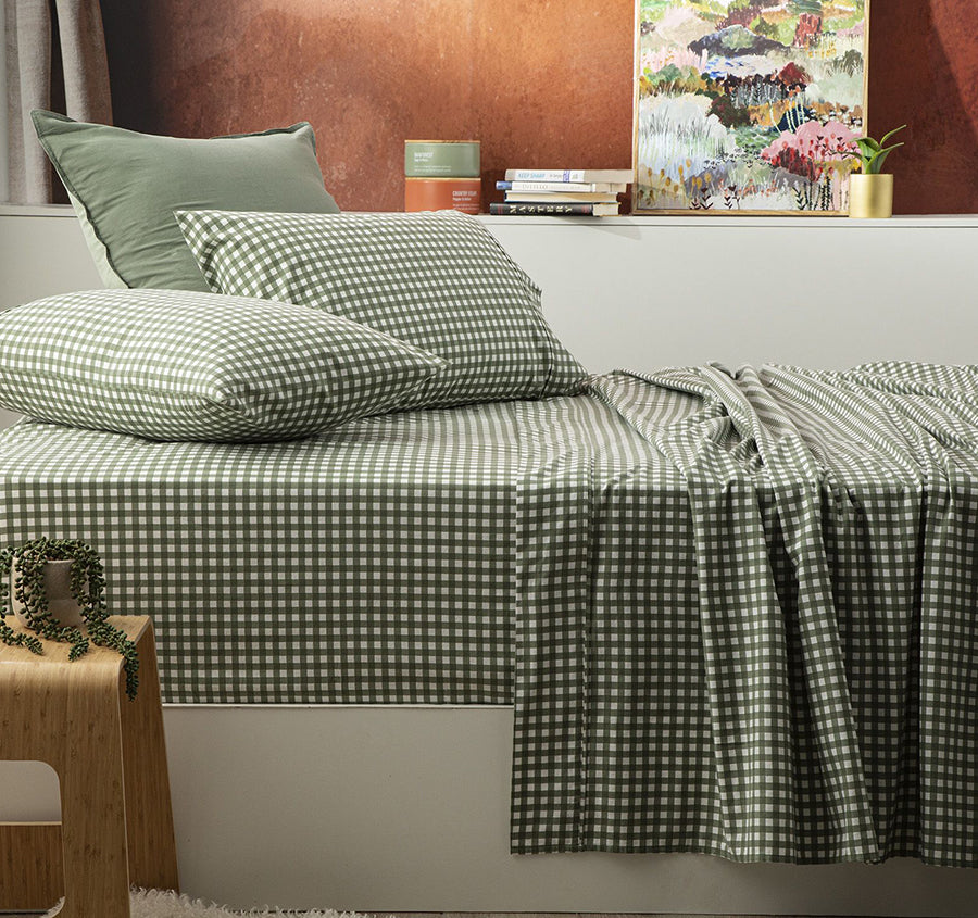 Egyptian Cotton Printed Flannelette Mega Sheet Set Range Gingham