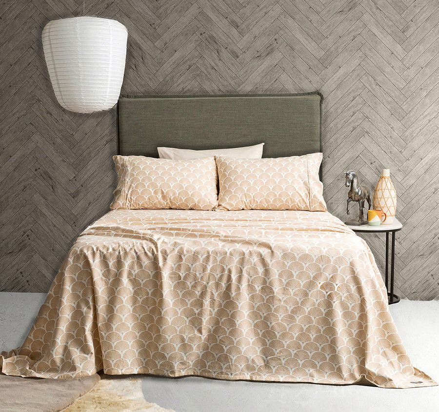 Egyptian Cotton Printed Flannelette Mega Sheet Set Range Ginko