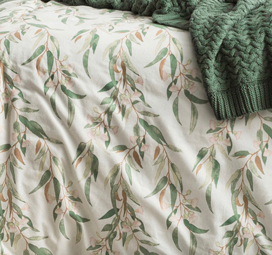 Egyptian Cotton Printed Flannelette Quilt Cover Set Range Gumnut