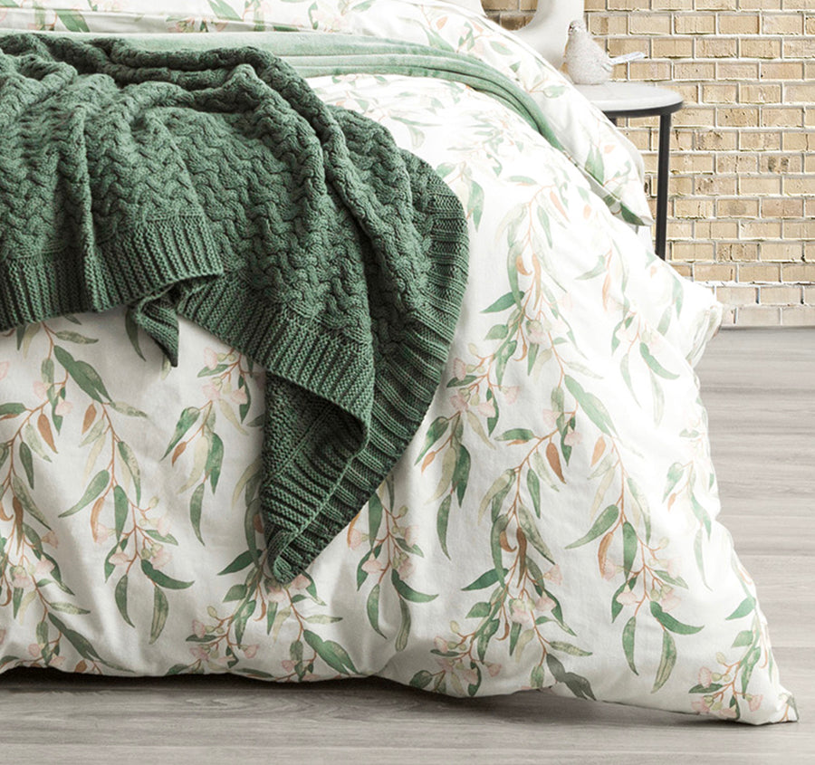 Egyptian Cotton Printed Flannelette Quilt Cover Set Range Gumnut