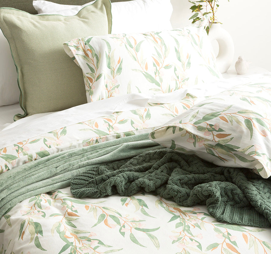 Egyptian Cotton Printed Flannelette Quilt Cover Set Range Gumnut