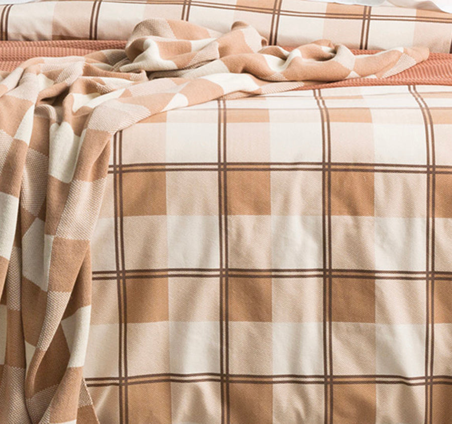 Egyptian Cotton Printed Flannelette Quilt Cover Set Range Twill Checks