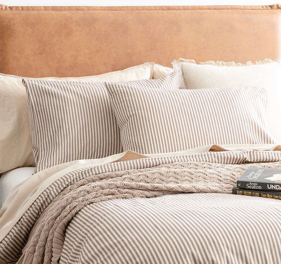 Egyptian Cotton Printed Flannelette Quilt Cover Set Range Vintage Stripe