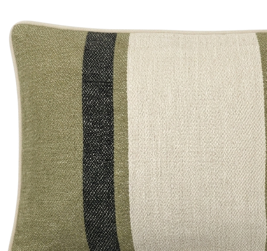 Alpine Stripe 30x50cm Filled Cushion Olive