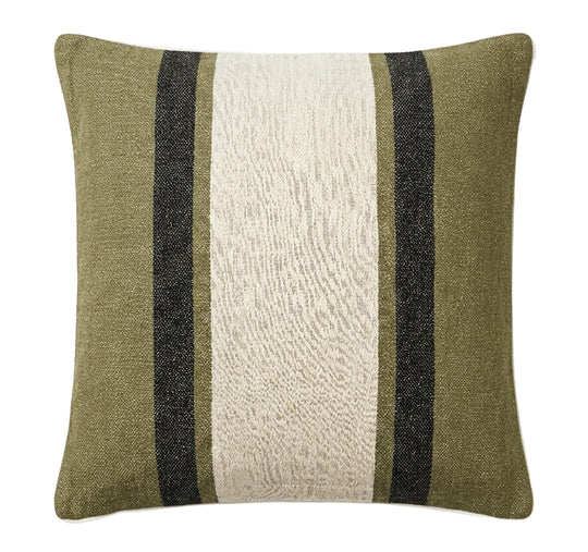 Alpine Stripe 50x50cm Filled Cushion Olive