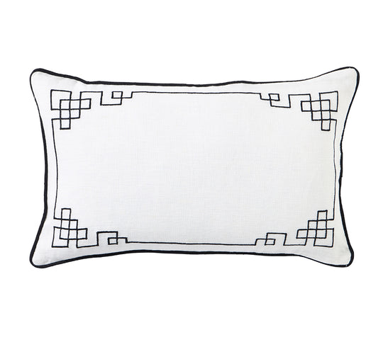 Linen Bedford Blanc 30x50cm Filled Cushion