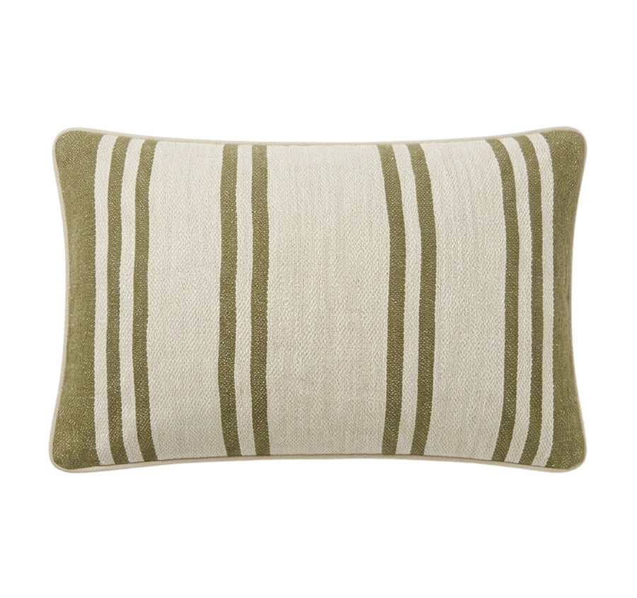 Maison Stripe 30x50cm Filled Cushion Olive
