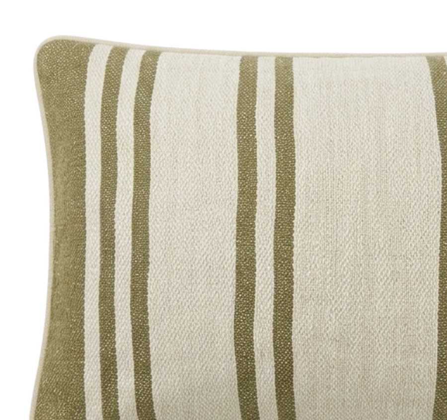 Maison Stripe 30x50cm Filled Cushion Olive
