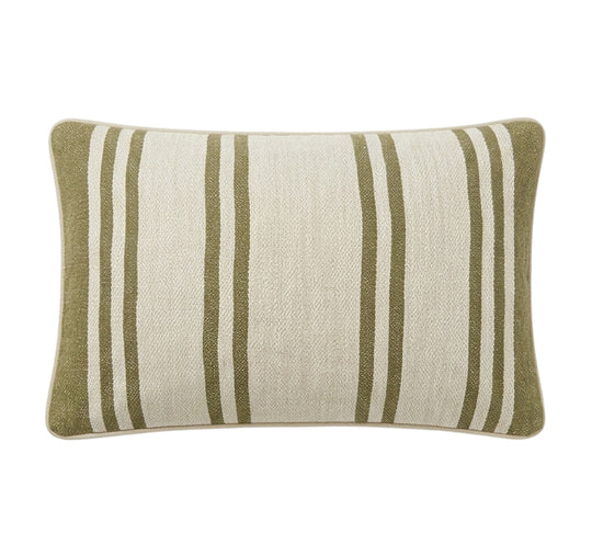 Maison Stripe 30x50cm Filled Cushion Olive