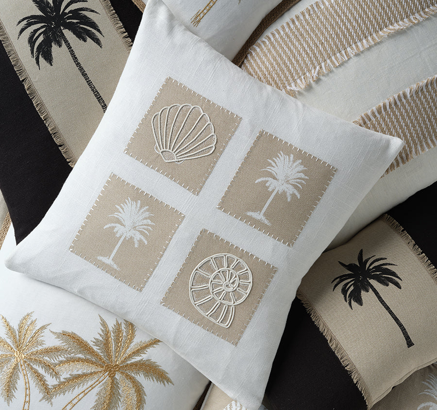 Montego Palm 30x50cm Filled Cushion Black