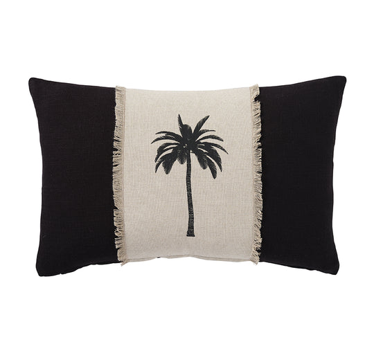 Montego Palm 30x50cm Filled Cushion Black