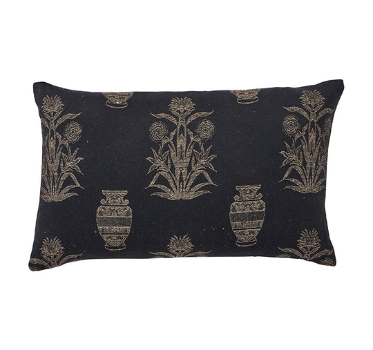 Olympia Palm 30x50cm Filled Cushion Black
