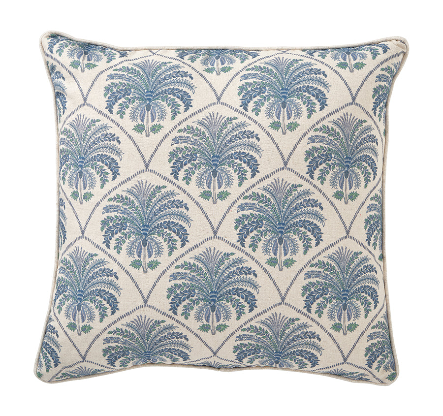 Saffron Azul Palm 50x50cm Filled Cushion Blue