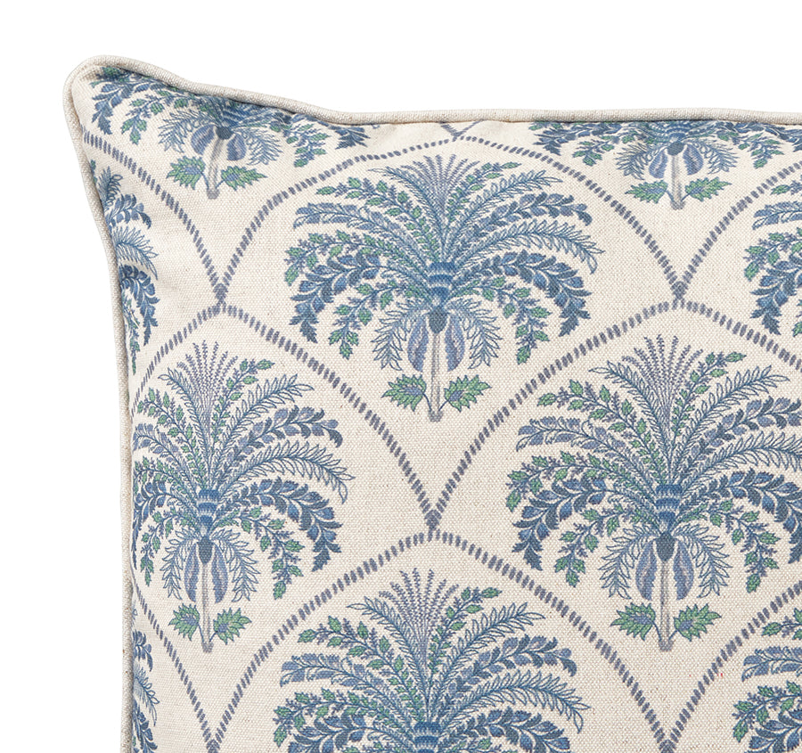Saffron Azul Palm 50x50cm Filled Cushion Blue