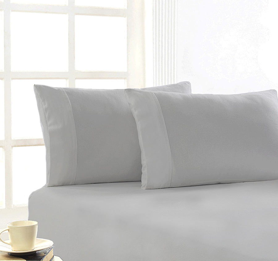 Egyptian Cotton Flannelette Mega Fitted Sheet Combo Range Ash