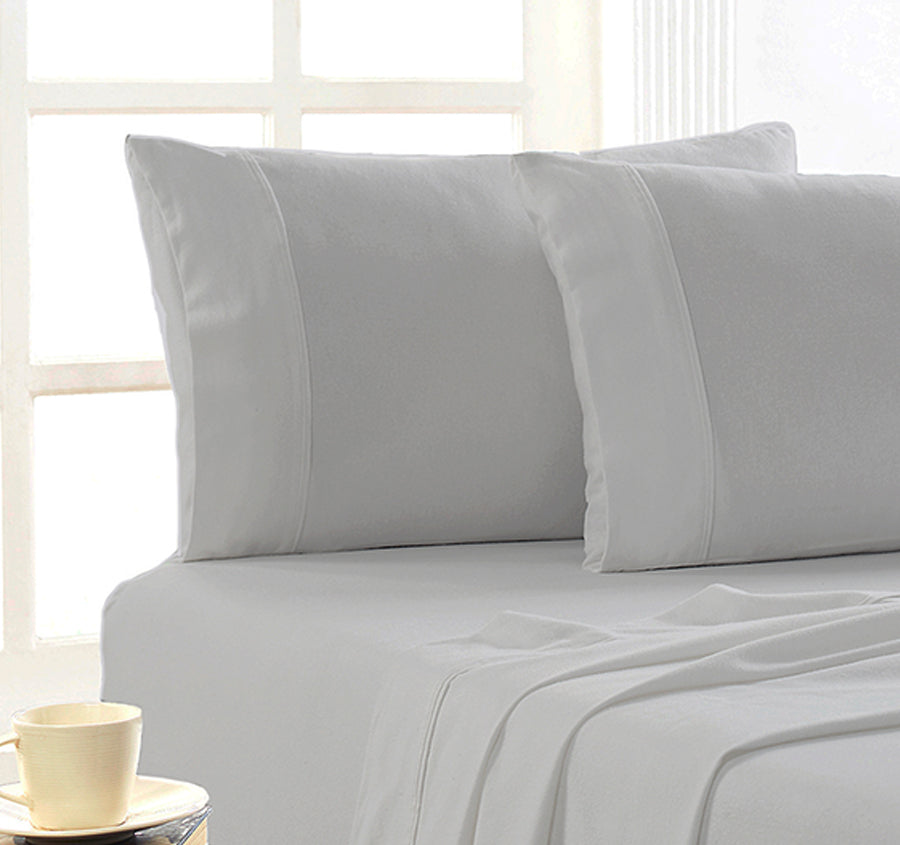Egyptian Cotton Flannelette Mega Sheet Set Range Ash