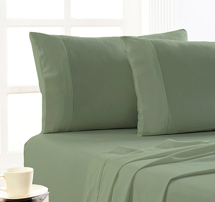 Egyptian Cotton Flannelette Mega Sheet Set Range Juniper