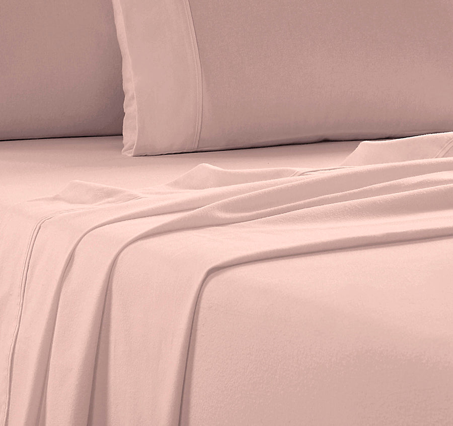 Egyptian Cotton Flannelette Sheet Set Range Rose