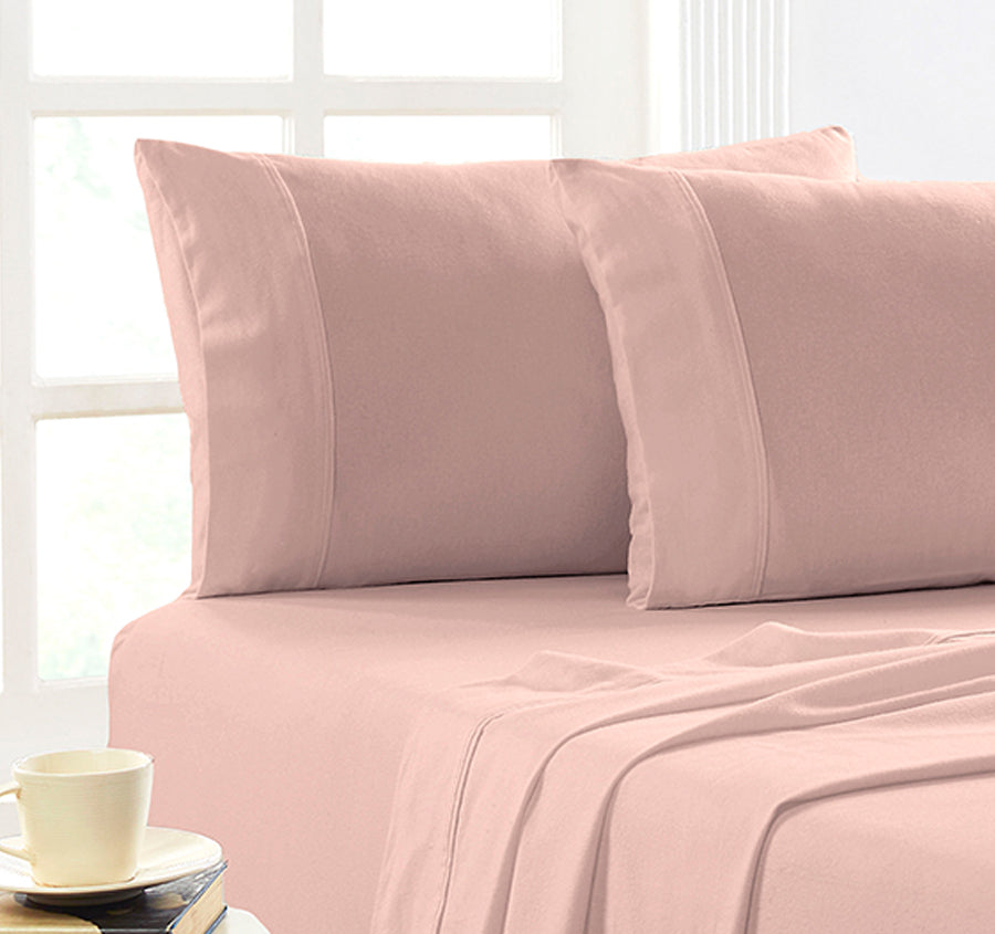 Egyptian Cotton Flannelette Mega Sheet Set Range Rose