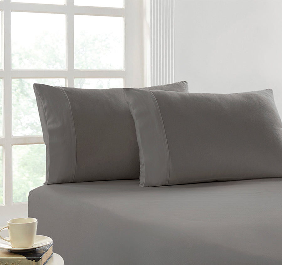 Egyptian Cotton Flannelette Mega Fitted Sheet Combo Range Silver