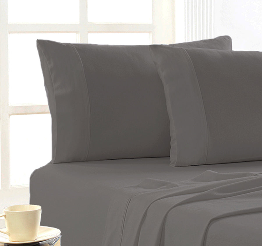 Egyptian Cotton Flannelette Mega Sheet Set Range Silver