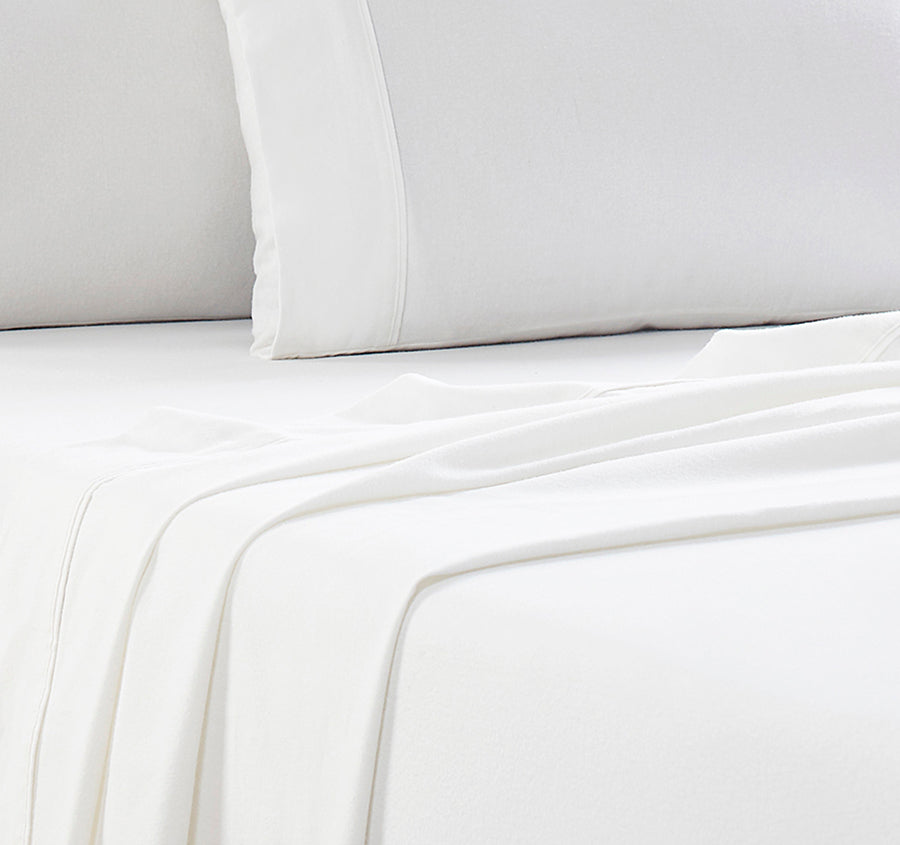 Egyptian Cotton Flannelette Sheet Set Range Snowy