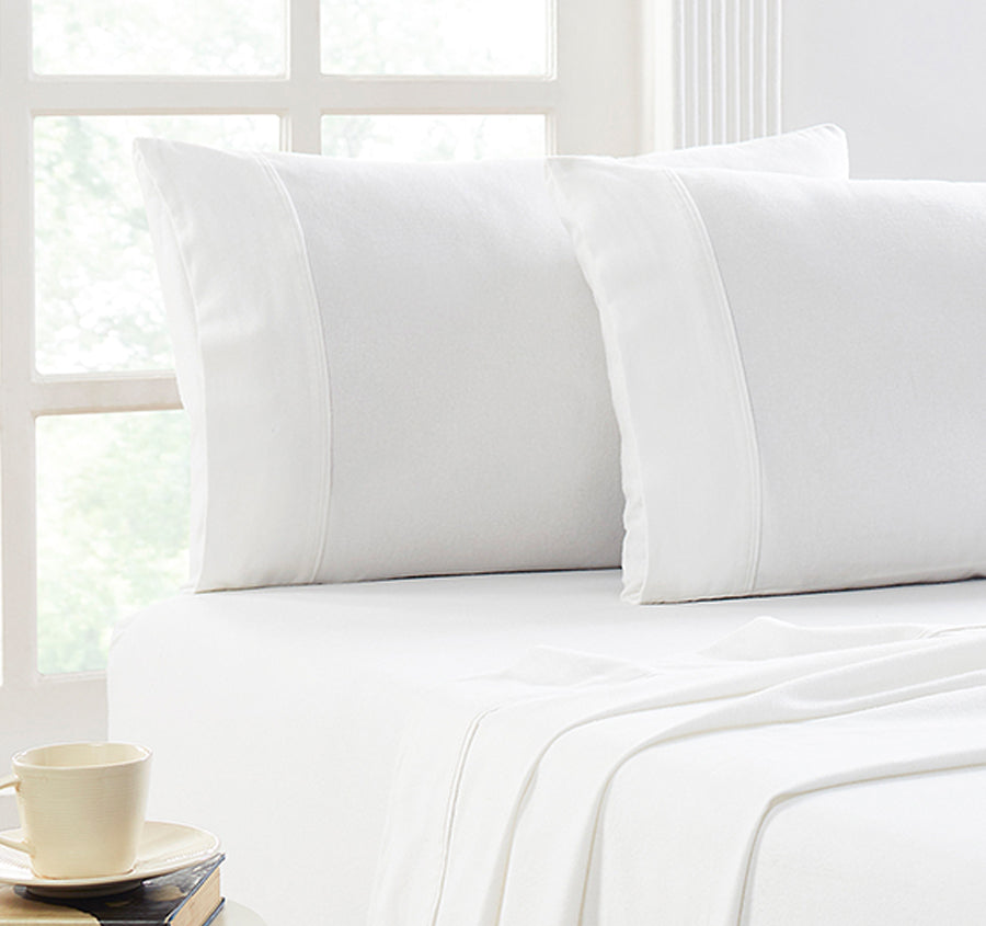 Egyptian Cotton Flannelette Mega Sheet Set Range Snowy